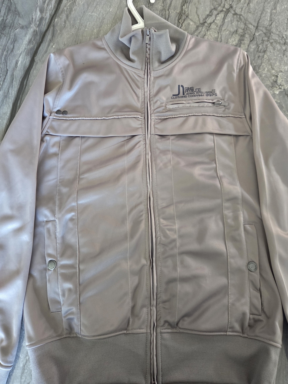 Jack and Jones Vinyage Men's Taupe Zip Front Jacket/Shirt